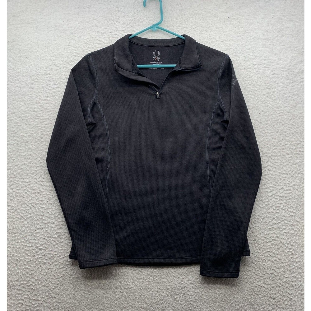 Spyder 1/4 Zip Jacket Womens Medium M Base Layer Hiking Outdoors Wicking Black